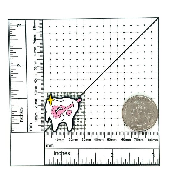 ⭐Fashion Teeth Toothbrush Tooth decay Enamel Pins Cute Custom Dentistry Broch - Picture 5 of 5